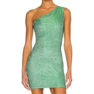 Green sparkly superdown dress